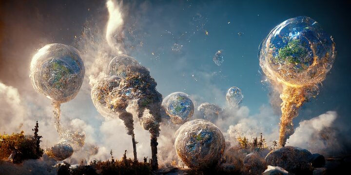 Particles striking a Fantasy Planet Surface