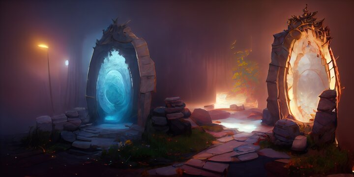 An AI illustration concept of a Fantasy Portal to another Realm.