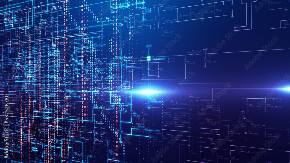 Wall mural technology background printed circuit board/technology background of the abstract computer motherboa