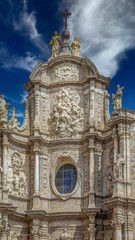 Obraz premium Facade of Valencia Cathedral, St Mary's Cathedral, Valencia, Spain