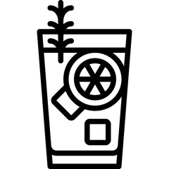 Gin and tonic Tonic Cocktail icon, Alcoholic mixed drink vector - obrazy, fototapety, plakaty