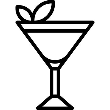 Grasshopper Cocktail Icon, Alcoholic Mixed Drink Vector