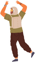 Animators at birthday party in cosmic style. Theme party in costumes. Dancing people in costumes have fun at space party. Characters in self made outfits surrounded by cosmic bodies, space disco