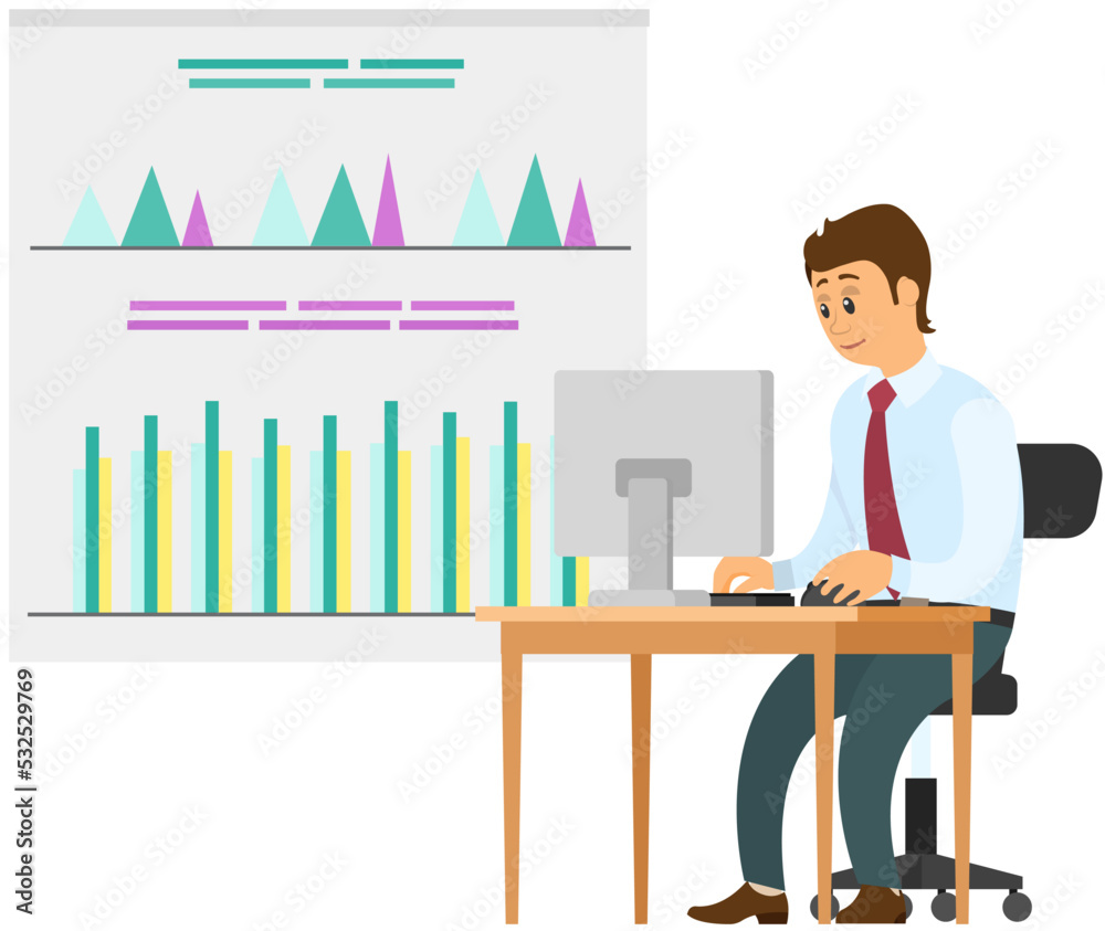 Poster analytics information and development statistics. web analysis measure, product testing technology. 
