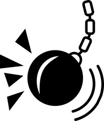 Isolated icon of a wrecking ball. Concept of destruction and disruption. 