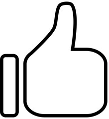 Isolated icon of a thumbs up logo. Concept of social network, like and dislike.