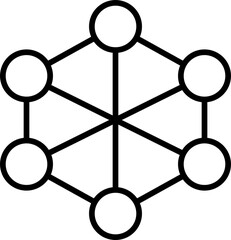 Isolated icon of a circular network.. Concept of networking, community and collaboration.