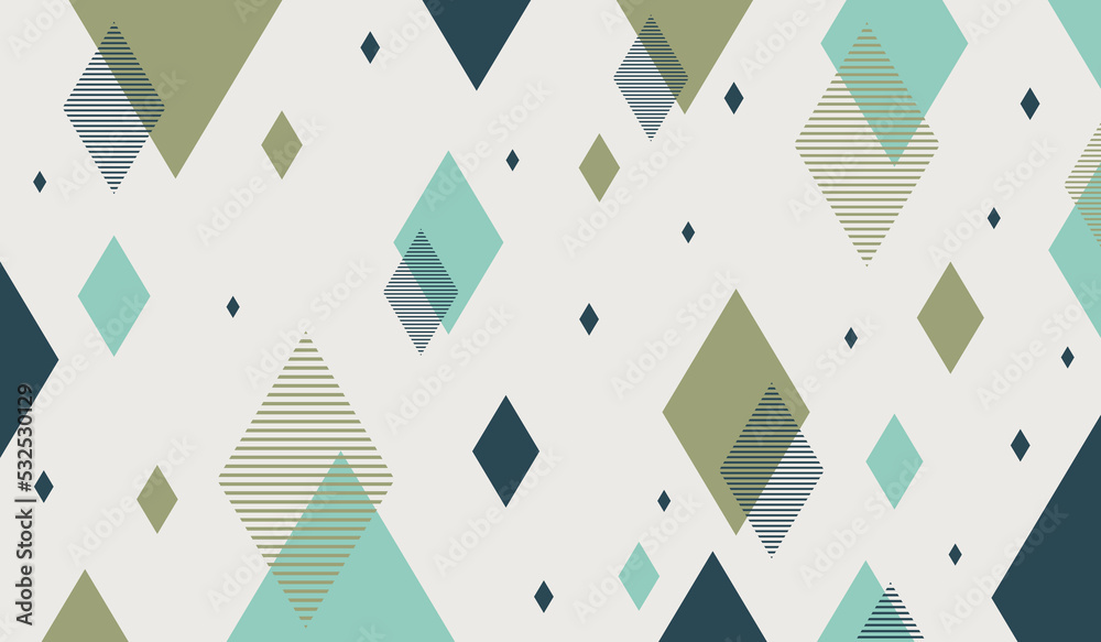 Wall mural abstract modern background vector with rhombus shapes and line pattern
