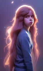 Stylized portrait of a girl in a fantasy style, concept