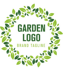 Green leaf natural organic gardening Logo simple vector