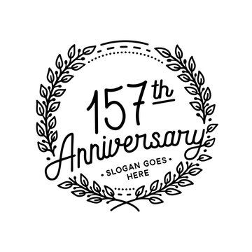 157 years anniversary celebrations design template. 157th logo. Vector and illustrations.
