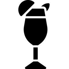 Peach Bellini Cocktail icon, Alcoholic mixed drink vector