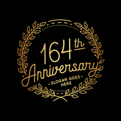 164 years anniversary celebrations design template. 164th logo. Vector and illustrations.
