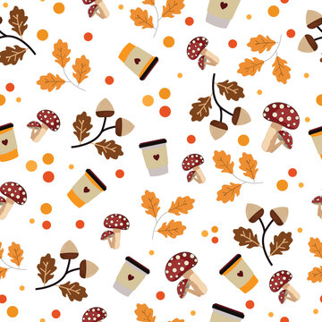 Autumn leaves pattern fall background