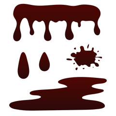 Vector flowing blood set