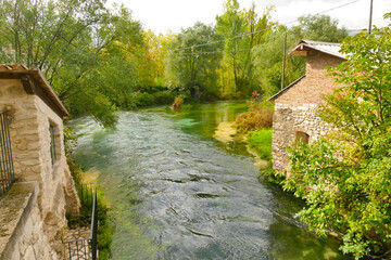 Bussi sul Tirino, fiume Tirino.Abruzzo, Italy