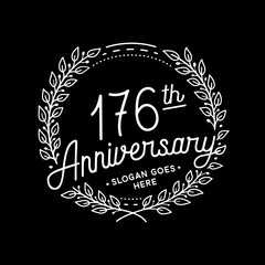 176 years anniversary celebrations design template. 176th logo. Vector and illustrations.
