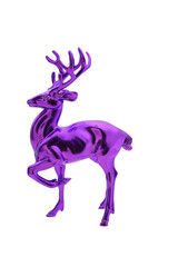Purple christmas decoration reindeer  isolated on transparency photo png file 