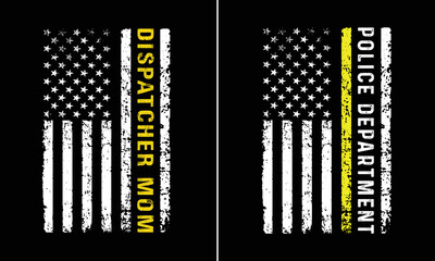 Dispatcher Mom Design. Police Department Vector