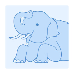 Elephant sitting illustration