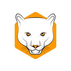 Tiger logo vector icon hexagon shape