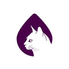 Cat logo vector icon isolated