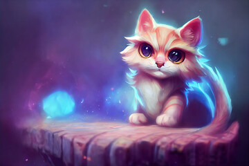 Fantasy cat painting