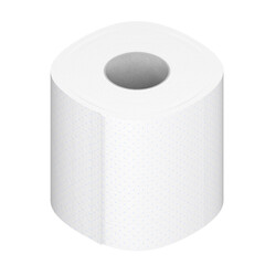 3d rendering illustration of a toilet paper roll