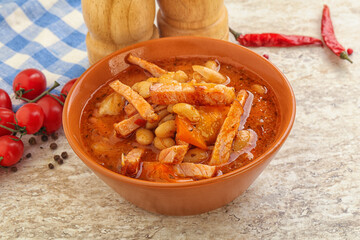 Roasted pork with white beans