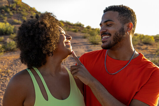 Portrait of Young Black Couple in love 