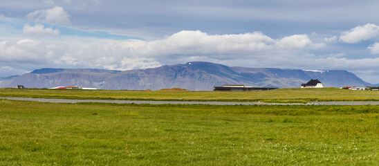 landscape view on gotta island near Reykjavik