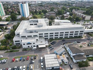 aerial view of Hull Royal infirmary, Hull University Teaching Hospitals NHS Trust, Woman and children hospital, Hull 