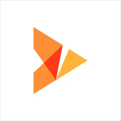 play button paper plane overlay colors logo