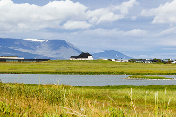 landscape view on gotta island near Reykjavik