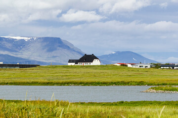 landscape view on gotta island near Reykjavik
