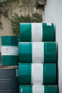 Oil drums stacked
