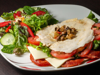 pita bread with Pamplona sausage