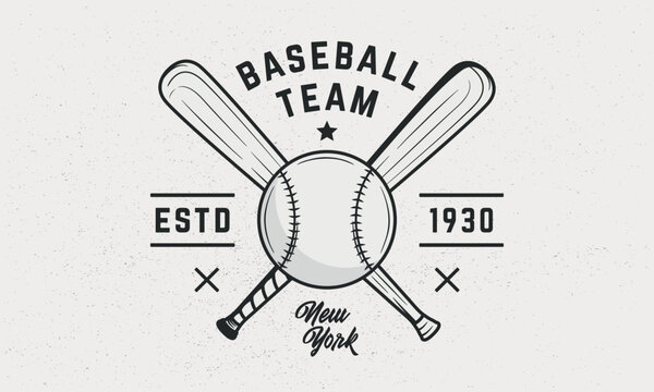 Baseball team, club  logo template. Baseball logo. Baseball crossed bats isolated on white background. Vector emblem