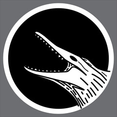 alligator in circle illustration logo design
