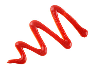 Tomato sauce isolated on a white background. Splash of spicy ketchup.