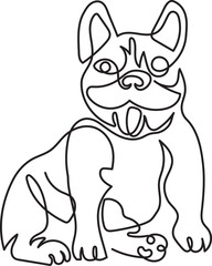 french bulldog dog breeds pet minimal outline art