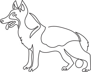 german shepherd dog breeds pet minimal outline art