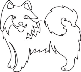 samoyed dog breeds pet minimal outline art