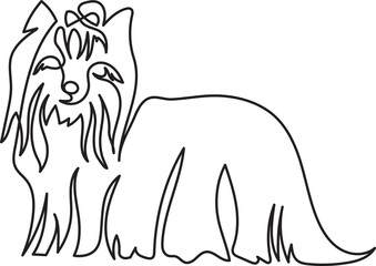 yorkshire terier dog breeds pet minimal outline art