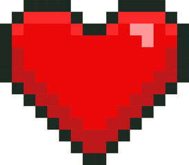Pixel heart icon. Vector illustration