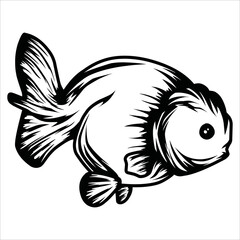 hand drawn fish line art design