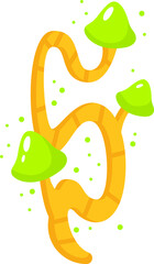 Cartoon Psychedelic Mushroom. Vector illustration