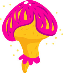 Cartoon Psychedelic Mushroom. Vector illustration
