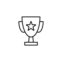 Simple trophy with star icon outline vector eps 10