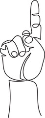 Number one hand gesture minimal line art